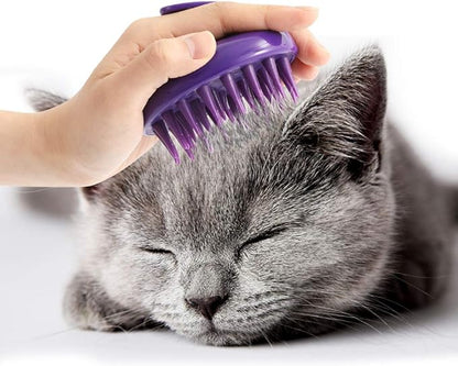 Cat Brush with Soft Rubber Pins, Washable Silicone Pet Brushes for Indoor Cats - Grooming Shedding Massage &amp; Bath, Scratch-Free Removes Hair Mats, Tangles, and Loose Fur for Short to Long Haired