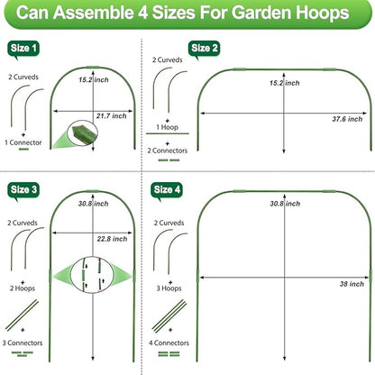 Garden Netting Kit, 10X30 Ft Garden Ultra Fine Mesh Net Bird Barrier Protection with Garden Hoops for Protect Garden Vegetables Flowers Shrubs Fruit Trees Indoors &amp; Outdoors Plant Beds Greenhouse
