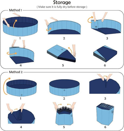 Jasonwell Foldable Dog Pet Bath Pool Collapsible Dog Pet Pool Bathing Tub Kiddie Pool Doggie Wading Pool for Puppy Small Medium Large Dogs Cats and Kids 39.5" Blue