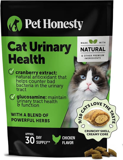 Cat Urinary Tract Health Crunchy &amp; Creamy Chews - Promotes Healthy Digestion &amp; Normal Bladder Function with Cranberry, Antioxidants, &amp; Probiotics - Gut + Bladder Support Supplement (30 Day Supply)