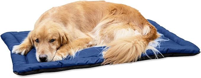 K9 Ballistics Tough Ripstop Dog Crate Pad - Durable &amp; Machine Washable with Non-Skid Bottom and 120-Day Warranty, Fits 42" Wire Crates - Large, Blue Quartz