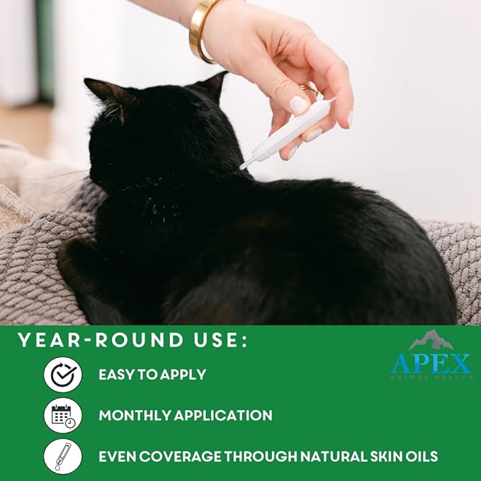 Apex Plus Cat Flea and Tick Treatment | 6-Month Supply, Over 1.5 lbs | Flea Treatment for Cats &amp; Kittens | 24-Hour Activation, Waterproof, 30-Day Protection