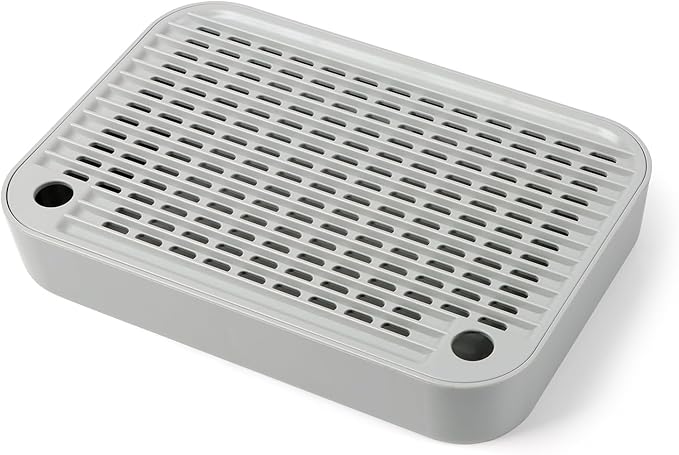 Cat Litter Box Ramp Mat with Filter Function, Cat Step Pedal Stool for Self-Cleaning Litter Box, Easy to Clean, Ideal for Kitten &amp; Elderly Cats (Light Grey)