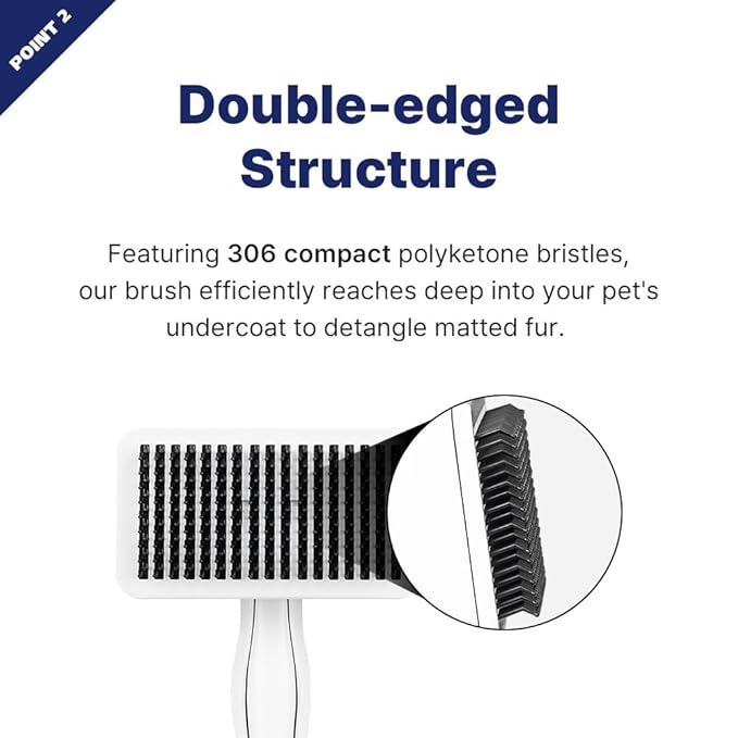 Healing Slicker Brush &amp; Matt Splitter – Gentle Detangling &amp; Shedding Control for Dogs &amp; Cats, 306 Bristles, One-Touch Hair Removal &amp; Safe Dematting Blade for Tangle-Free Grooming