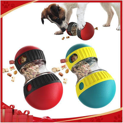Dog Puzzle Toys, Rolling Treat Dispensing Ball, Brain Stimulation &amp; Slow Feeder, Dog Enrichment Toys to Keep Them Busy (2PCS: Red+Green)