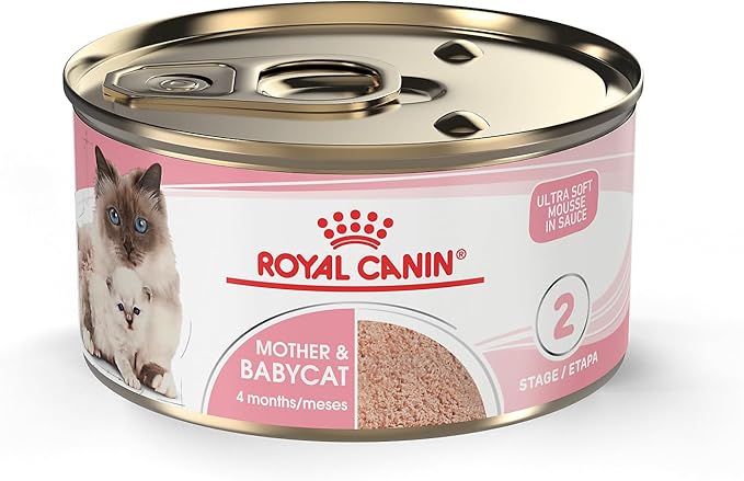 Royal Canin Feline Health Nutrition Mother &amp; Babycat Ultra Soft Mousse in Sauce Canned Cat Food, 3 oz can (24-count)