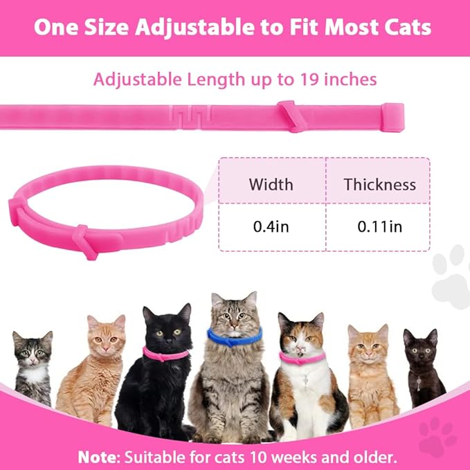 4 Pack Flea and Tick Collar for Cats, Natural Plant Oil Formula Cat Flea Collar Provides 32-Month Protection for Flea &amp; Tick Prevention, Waterproof &amp; Adjustable Cat Flea Treatment for Most Cats
