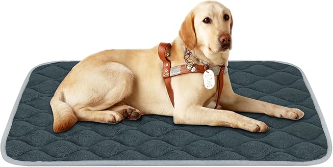 furrybaby Dog Bed Mat Flat Crate Mat with Anti-Slip Bottom Machine Washable Pet Kennel Pad for Dog Sleeping (L 42x28&