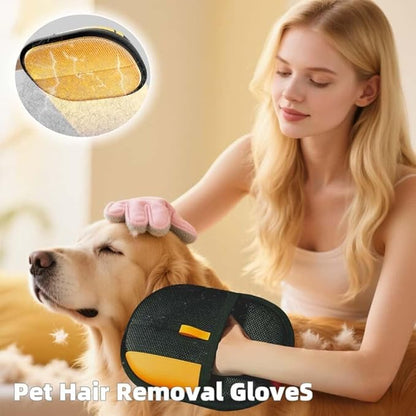 Static Pet Hair Removal Glove for Cats &amp; Dogs, Efficient Grooming Gloves for Pet Hair, Cat Grooming Gloves for Hair Removal