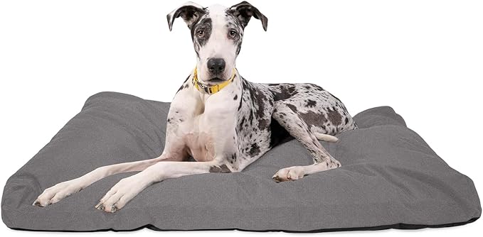 K9 Ballistics Tough Rectangle Pillow XXL Extra Large Dog Bed - Removable Cover, Washable, Durable &amp; Water Resistant Dog Bed Made for Big Dogs 68" x40 Light Gray Velvet