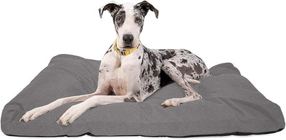 K9 Ballistics Tough Rectangle Pillow XXL Extra Large Dog Bed - Removable Cover, Washable, Durable &amp; Water Resistant Dog Bed Made for Big Dogs 68" x40 Light Gray Velvet