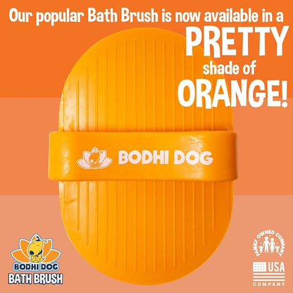 Bodhi Dog Shampoo Brush - Pet Grooming &amp; Bath Supplies for Dogs and Cats - Bath Brush for Long &amp; Short Hair - Premium Scrubber for Shower, Bathing &amp; Massage (One Pack, Orange)