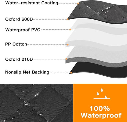 Kytely Dog Car Seat Cover XL, Heavy Duty Dog Seat Cover for Back Seat, 100% Waterproof Nonslip Hammock for Car with Side Flap, Scratch Proof Pet Back Seat Covers