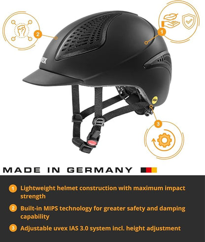uvex exxential II MIPS Horse Riding Helmet for Women &amp; Men - Adjustable Helmet with Integrated MIPS System
