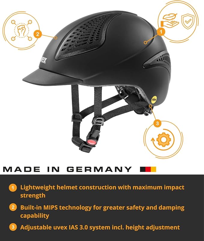 uvex exxential II MIPS Horse Riding Helmet for Women &amp; Men - Adjustable Helmet with Integrated MIPS System