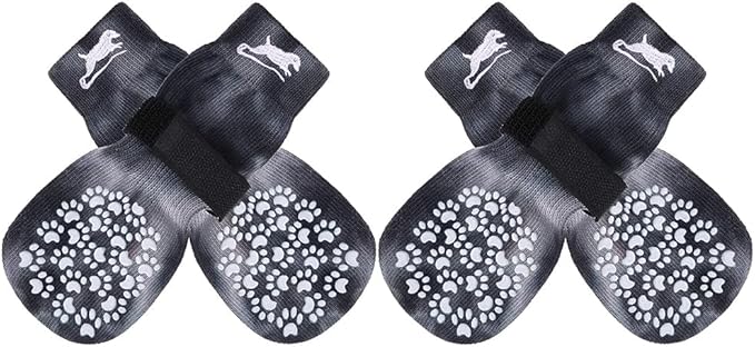 EXPAWLORER Anti Slip Dog Socks to Prevent Licking Paws, Dog Shoes for Hot Pavement, Dog Booties for Small Medium Large Senior Dogs, Traction Control Boots &amp; Paw Protectors for Hardwood Floors