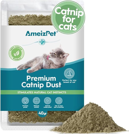 Catnip Dust for Cats, Catnip Alternative for Training &amp; Play, Cat &amp; Kitten Behaviour Dust 40g (0.09 Oz)