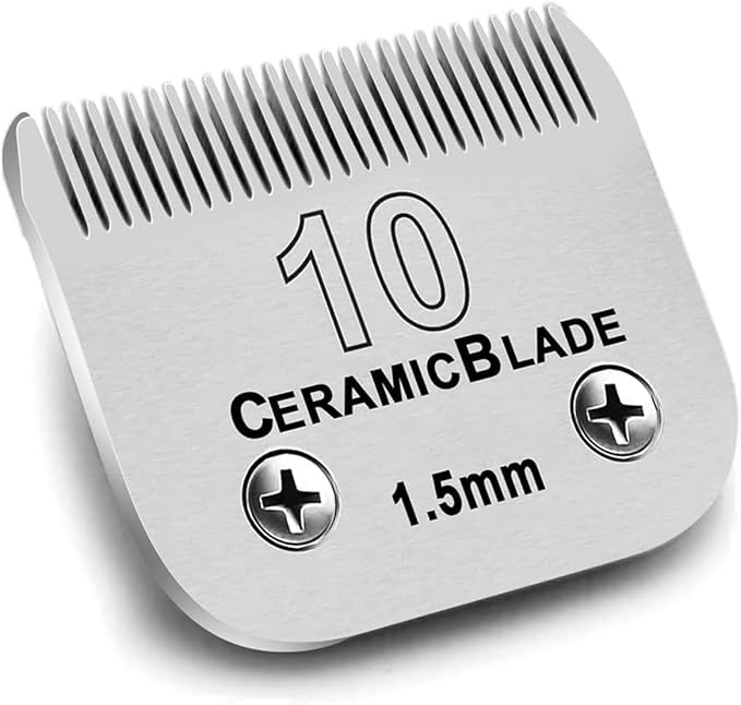 1Pack 10 Blade Dog Groomg Blades Compatible with Pet Clipper/Oster A5/Wahl KM Series Dog Clipper,Ceramic Blade &amp; Stainless Steel Blade