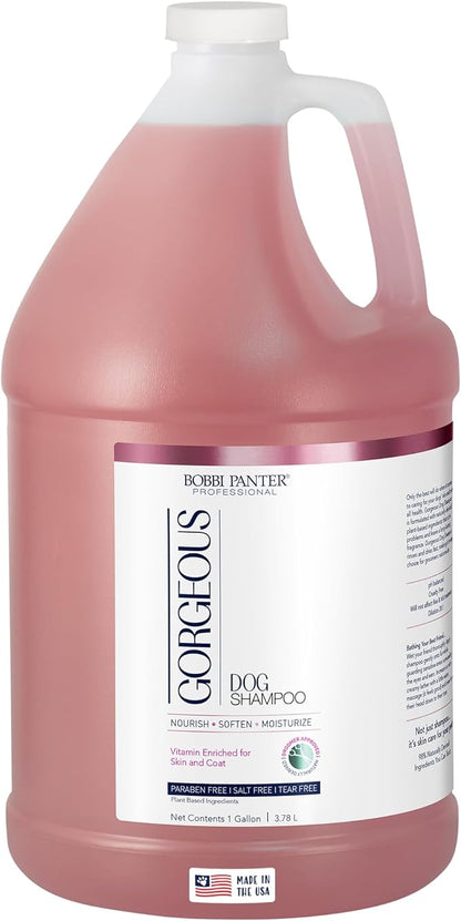 Bobbi Panter Gorgeous Dog Shampoo for Natural Brightening &amp; Whitening, Naturally Derived Ingredients, Tear-Free, Salt-Free, Paraben-free, pH-Balanced, Peach Scent, 20:1 Concentrated Formula, 13 oz