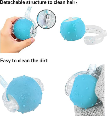Interactive Cat Toys Ball for Indoor Cats, Automatic Agile Rolling Cat Ball with Elastic Mesh Tail, Bird Chirping &amp; Motion Activated, 2 Tail Accessories, Kitten Toy for Bored (Blue)