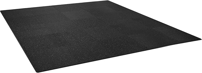VEVOR 0.56 inch Thick 25 PCS 100 sq.ft Gym Floor Mats, 25" x 25" EVA Foam &amp; Rubber Gym Flooring Workout Floor Mats, Waterproof Exercise Puzzle Flooring for Gym, Home, Garage, Baseme