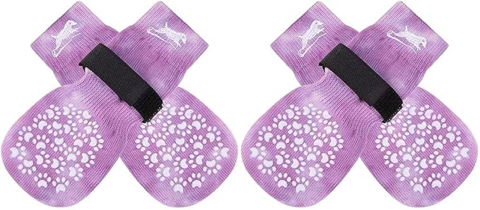 EXPAWLORER Anti Slip Dog Socks to Prevent Licking Paws, Dog Shoes for Hot Pavement, Dog Booties for Small Medium Large Senior Dogs, Traction Control Boots &amp; Paw Protectors for Hardwood Floors