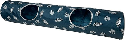 NFL Philadelphia Eagles Cat Tunnel Tube Toy with Plush Football Catnip and Feathers Collapsible Tunnel for Cats to Play, Peek and Hide, Sporty &amp; Fun Cat Tunnel Toy with Team Logo All-Over Design!