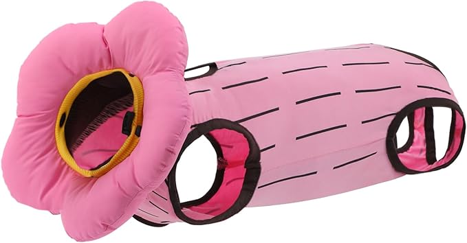 EMUST 2-in-1 Cat Recovery Suit &amp; Cone Collar - Cute Surgical Suit for Abdominal Wounds, Adjustable Soft Flower Collar - Cat Onesie After Surgery, 4-8lb (Pink, M)