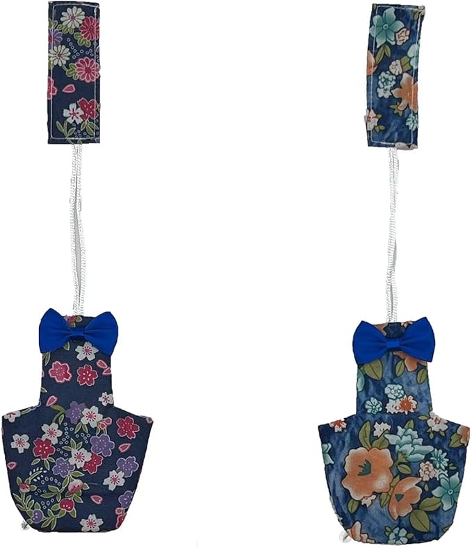 2 PCS Floral Parrot Diapers Bird Flight Suit Diaper Blue&amp;Green Reusable Inner Layer Parrot for Parakeet Parrot Mini Macaw, Medium