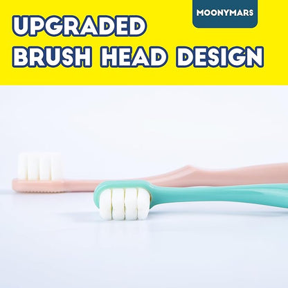 Dog Toothbrush Kit 2 Pack, Ultra Soft Pet Tooth Brush for Medium to Large Dogs &amp; Cats, Animal Teeth Brushing Kit for Easy Dental Cleaning, 2 Pcs, Green