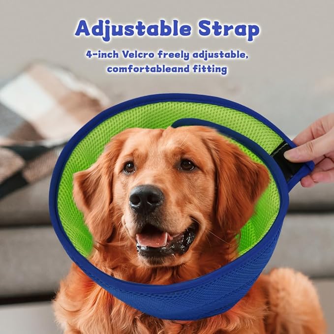 Soft Dog Cone Collar After Surgery Alternative for Dogs to Stop Licking, Comfy Collars for Large/Medium/Small Pet/Cat, Comfortable Elizabethan Neuter Recovery E Cones of Shame Neck &amp; Head Ecollars