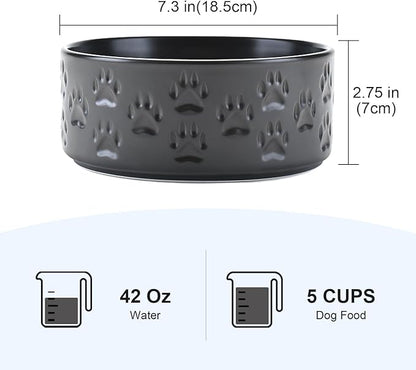 SPUNKYJUNKY Ceramic Dog Bowls 2 Pack, 7.3&
