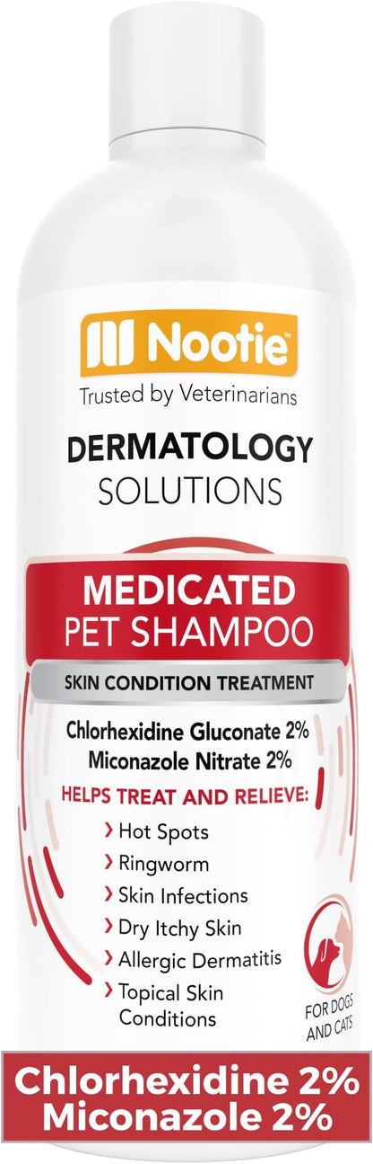 Nootie Medicated Pet Shampoo, Chlorhexidine Dog Shampoo for Itch Relief, Sold in Over 5,000 Vet Clinics &amp; Pet Stores Worldwide- 8oz