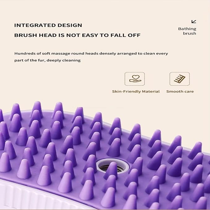 4 in 1 Cat Steam Brush Rechargeable pet spray comb Steam Brush for Cats and Dogs, Massage, Cleaning, Shedding &amp; Combing Multifunctional Hair Removal Anti Static Grooming Tool for home (Purple)