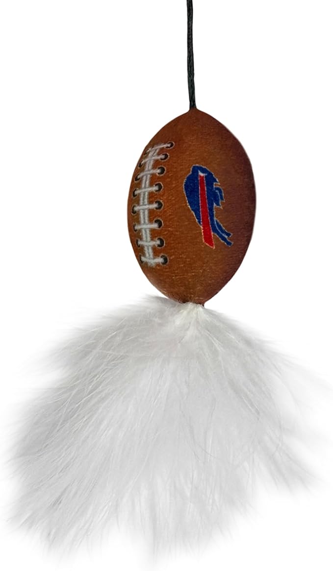 NFL Buffalo Bills Cat Tunnel Tube Toy with Plush Football Catnip and Feathers Collapsible Tunnel for Cats to Play, Peek and Hide, Sporty &amp; Fun Cat Tunnel Toy with Team Logo All-Over Design!