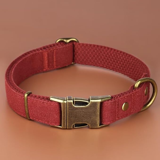 PET ARTIST Dog Collars for Small Dogs, Soft Padded Premium Nylon Dog Collar with Quick Release Metal Buckle, Durable &amp; Adjustable Pet Collars for Boy Gifts, Red, S (Fit 10-16")