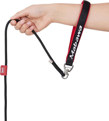 Dog Anti-Slip Leash 5FT with Metal Stopper - Durable No-Pull Training Lead for Small, Medium &amp; Large Dogs - Comfortable Handle Nylon Rope, Tangle-Free Pet Walking Leash (Black, 5.6FT)