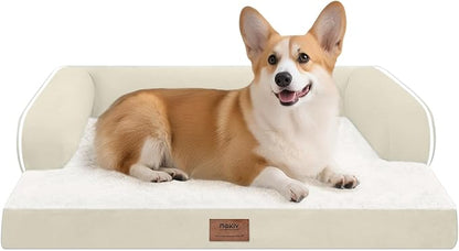 Dog Bed Medium Size Dog-Orthopedic Waterproof Bed for Dogs,Foam Couch Sofa with Washable Removable Cover &amp; Non-Slip Bottom-Beige