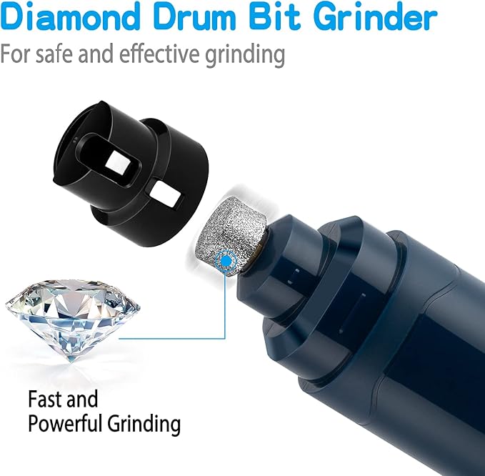 Casfuy Dog Nail Grinder Upgraded - Professional 2-Speed Electric Rechargeable Pet Nail Trimmer Painless Paws Grooming &amp; Smoothing for Small Medium Large Dogs &amp; Cats(Dark Blue)