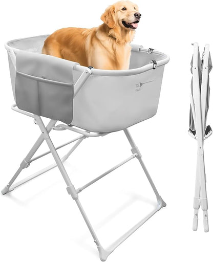Portable Dog Bathtub, Elevatable Dog Washing Station for Bathing Shower and Grooming, Collapsible Dog Bath Tub for Small/Medium/Large Dogs, Cats &amp; Other Pet (Medium Dogs Bathtub)