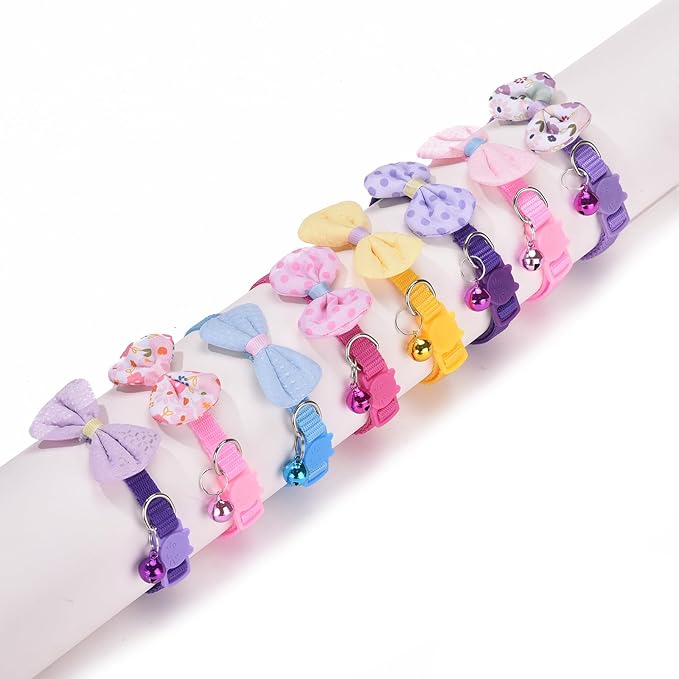 16 PCS Cute Cat Collars Breakaway with Bell for Boy Cats and Girl Cats Gifts (