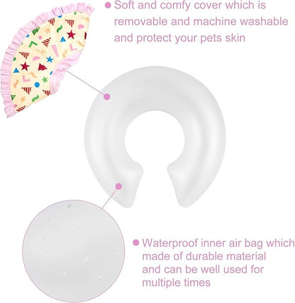 CuteBone Inflatable Dog Donut Collar Alternative for Large Dogs After Surgery-Double Adjustable Neck Range P23SO00104L