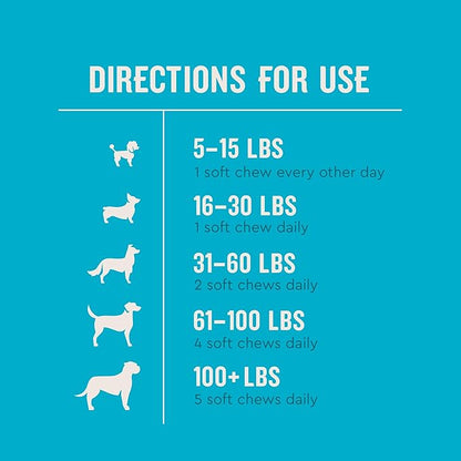 VetIQ Hip &amp; Joint Supplement for Dogs, Anti Inflammatory Joint Support, Glucosamine, MSM, and Krill, Chicken Flavored Soft Chews, 60 Count