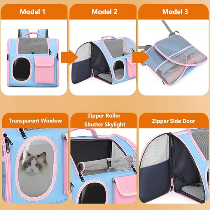 【See-Through Bubble Window】 Pet Carrier Backpack for Cats &amp; Small Dogs | Bubble Backpack with Breathable Mesh | for Travel, Hiking, Camping &amp; Outdoor | Hands-Free Pet Carrier for Animals Up to 15lbs