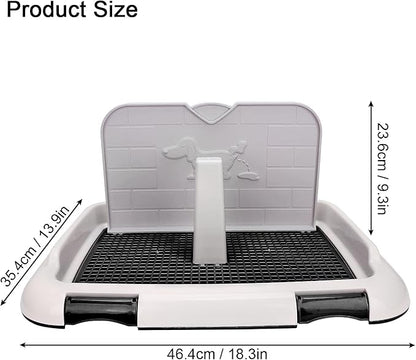 Indoor Dog Potty Tray - Miniature Poodle Pad Holder, Anti-Slide Plastic Potty for Small &amp; Medium Dogs (Black)