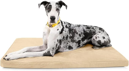 K9 Ballistics Tough Ripstop Orthopedic Dog Crate Bed - Durable Pad with Washable Cover, for Wire Crates, Tie-Downs Included, Size: XX-Large 53"x36", Sandstone