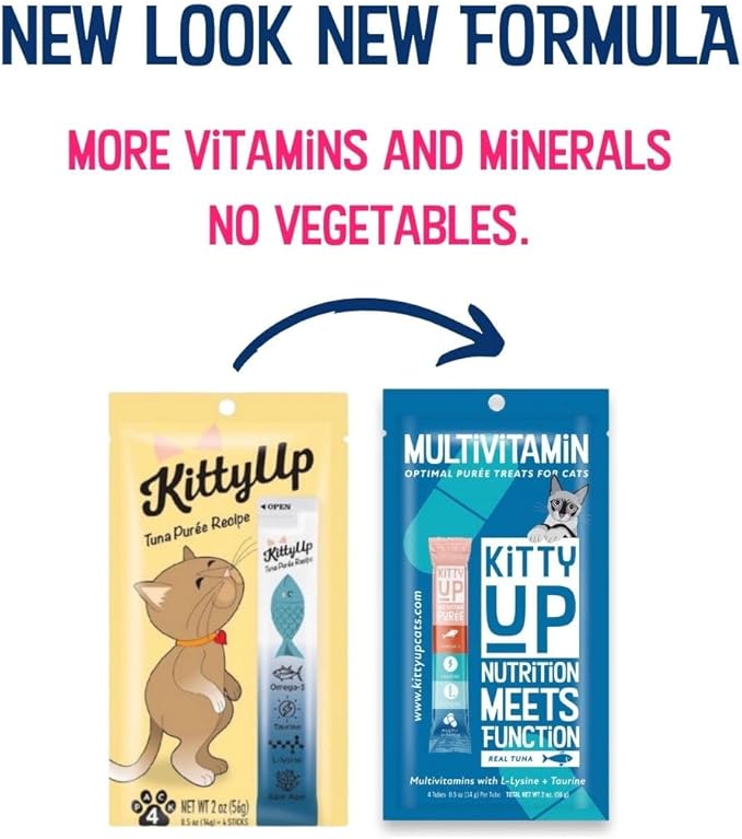 Lickable Cat Treats -Real Tuna Multivitamin Puree with Lysine &amp; Taurine for Indoor Cats | Grain-Free, Squeeze Tube (12 Pack)