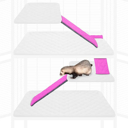 Paw Inspired Fleece Liners for Ferret Nation, Critter Nation Cage Ramp for Ferrets, Rats, Chinchillas, Hedgehogs &amp; Other Small Animals (Pink, Ramp Cover - 3 Pack)