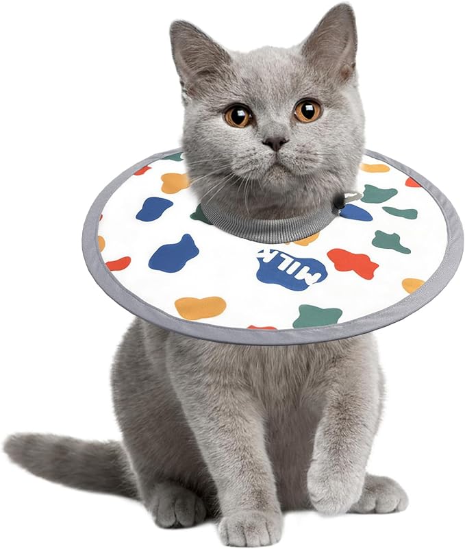 LOS ANDES Adjustable Cat Recovery &amp; Protective Collar - Alternative to Traditional Neck Cones, Prevent Licking Wounds After Surgery, Lightweight Design for Kittens &amp; Puppies