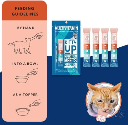 Lickable Cat Treats -Real Tuna Multivitamin Puree with Lysine &amp; Taurine for Indoor Cats | Grain-Free, Squeeze Tube (50 Pack)
